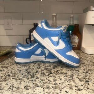Nike Blue and White Dunk Low Sneakers